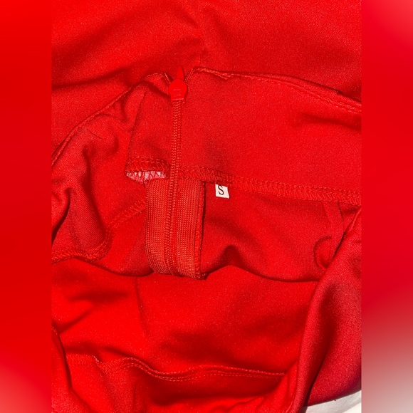 Two-Piece Set - Red Mini Ruffle Skirt & Tie-Front crop top - Picture 11 of 12